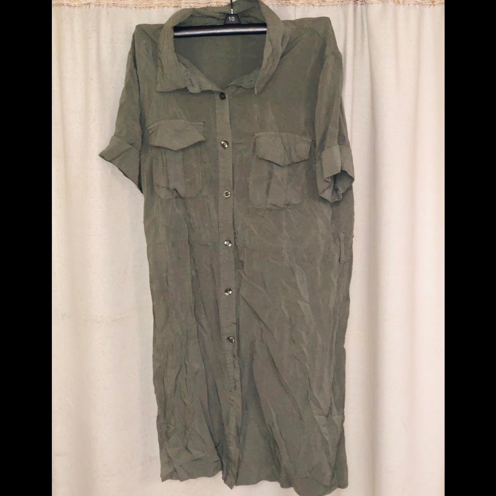 Olive Button Up Blouse